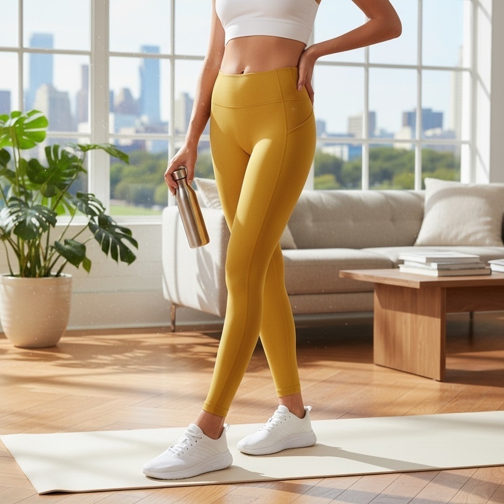 OUTDOOR VOICES Superform Zoom Pocket Leggings in Cider Yellow Womens Size Small